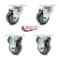 Service Caster 3.5 Inch Gray Polyurethane Wheel Swivel Top Plate Caster Set with 2 Rigid SCC SCC-20S3514-PPUB-TP2-2-R-2 - alternate 4